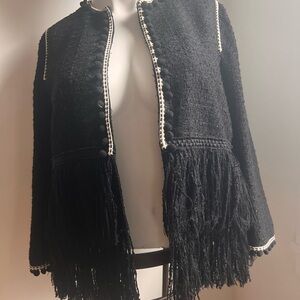 Zara Black Fringe Jacket